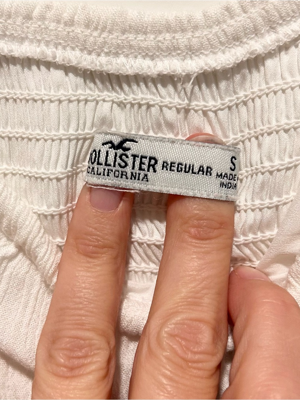 Hollister White Babydoll Mini Dress Cottagecore Puff Sleeve Small - Picture 5 of 8